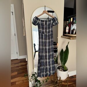 UO Monica Smocked Off-The-Shoulder Midi Dress